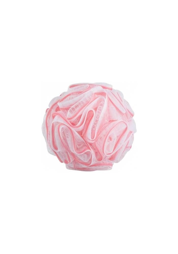 Daiso Soft Mesh Bath Shower Sponge Loofah Ball - Pink Gentle Exfoliating Body Scrubber - Image 1